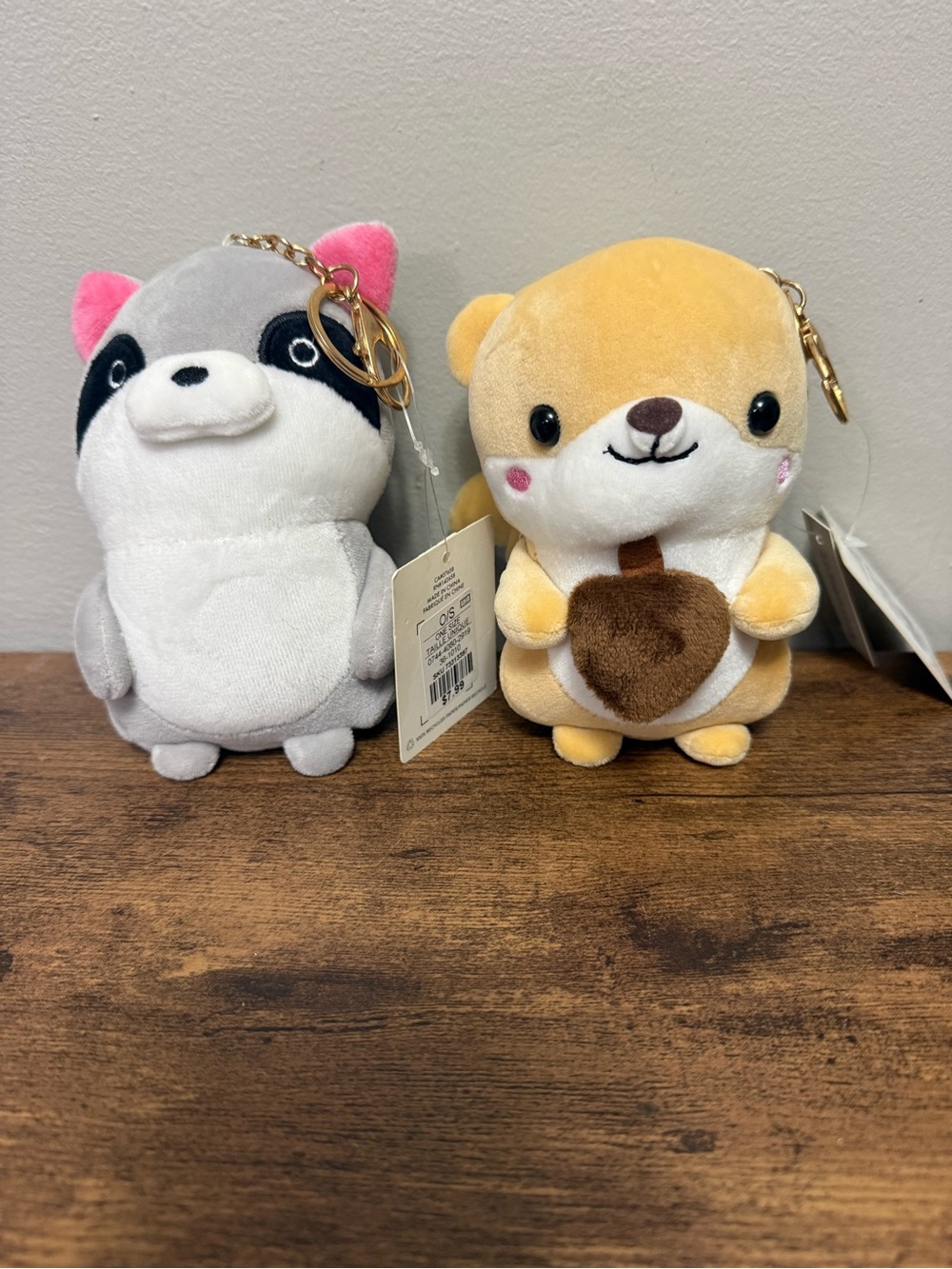 🔥2 for $10🔥Plush Small Pet Keychains - Racoon & Squirrel